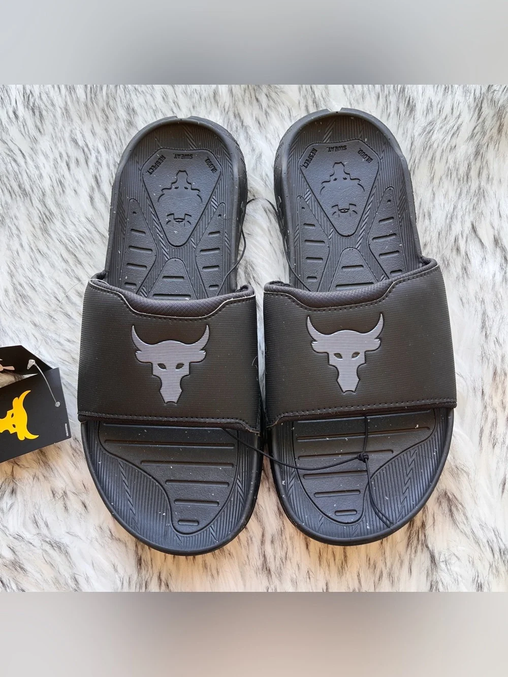 Under Armour Project Rock 3 Slide Adult Sandals Black
